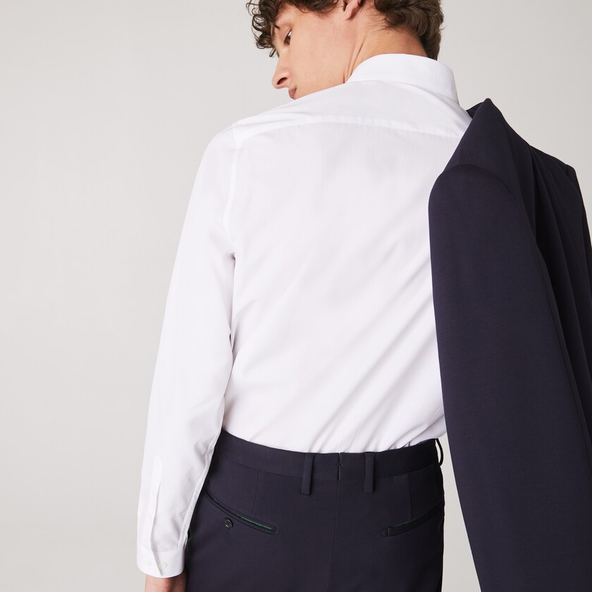 Men's Lacoste White Shirts Regular Fit Premium Cotton Poplin BE0-49924G9