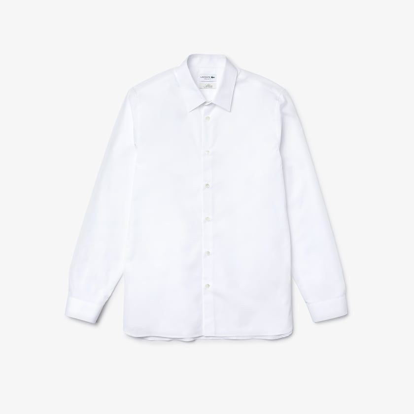 Men's Lacoste White Shirts Regular Fit Premium Cotton Poplin BE0-49924G9