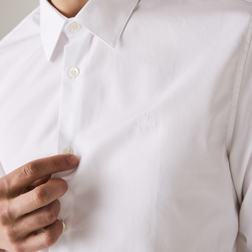 Men's Lacoste White Shirts Regular Fit Premium Cotton Poplin BE0-49924G9