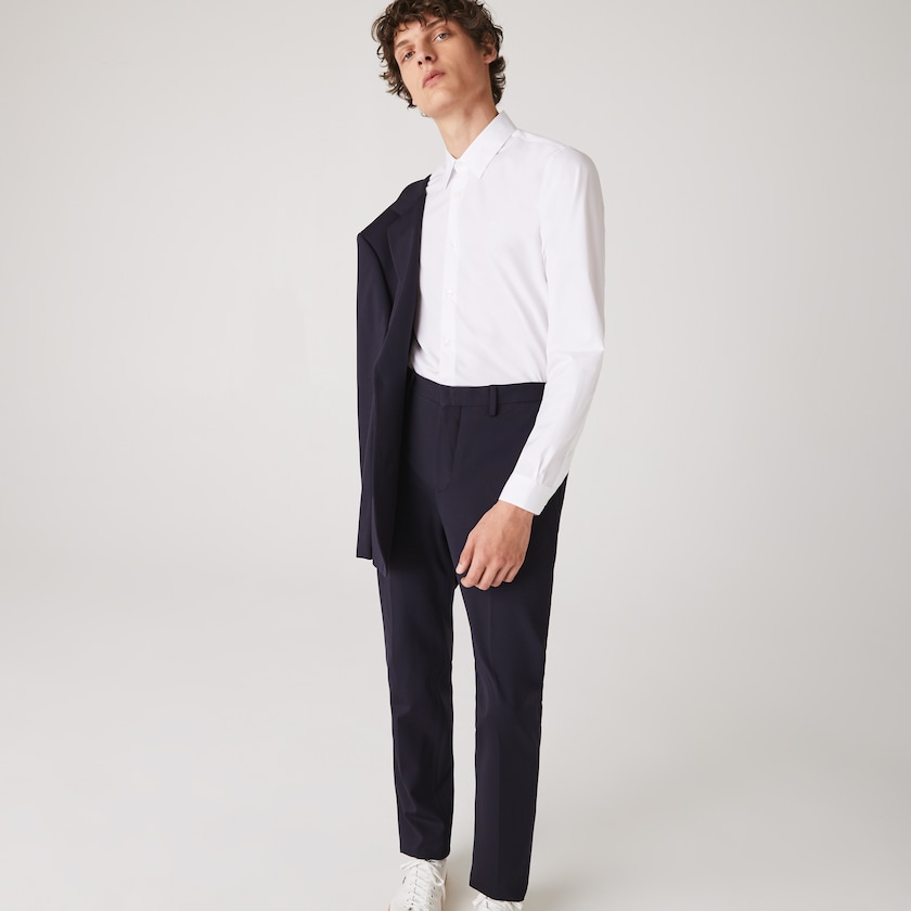 Men's Lacoste White Shirts Regular Fit Premium Cotton Poplin BE0-49924G9