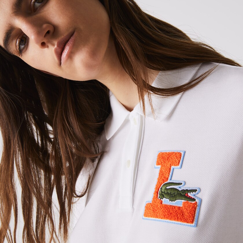 Women's Lacoste White Polo Shirts Regular Fit Soft Cotton Piqué ZB8-86228A5