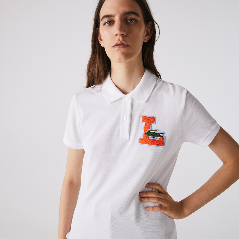 Women's Lacoste White Polo Shirts Regular Fit Soft Cotton Piqué ZB8-86228A5