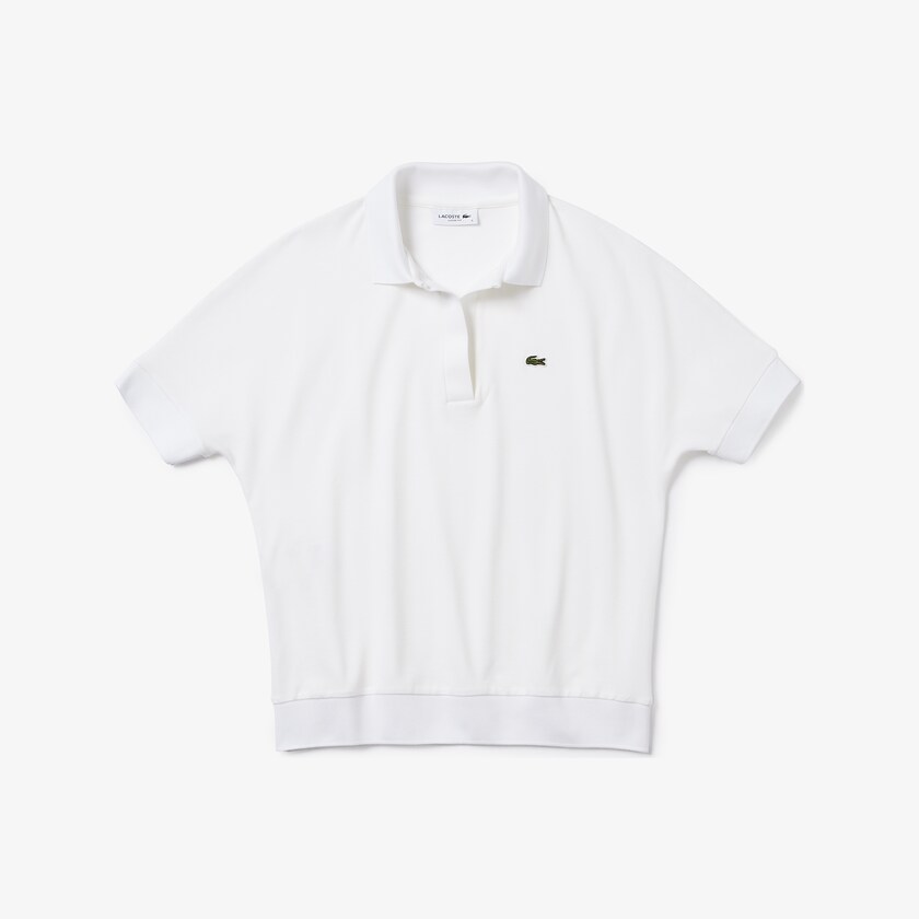 Women's Lacoste White Polo Shirts Relaxed Piqué KV5-02580S5