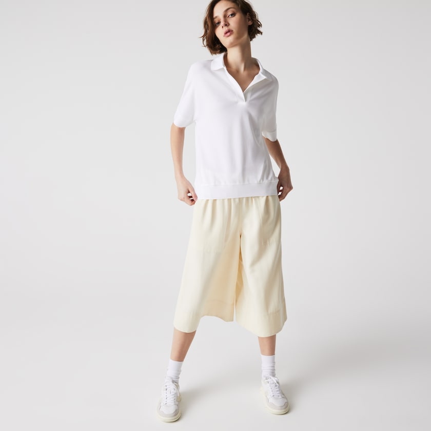 Women's Lacoste White Polo Shirts Relaxed Piqué KV5-02580S5