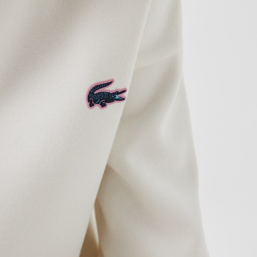 Women's Lacoste White Sweatshirts SPORT Crew Neck Cotton YW9-36013O3