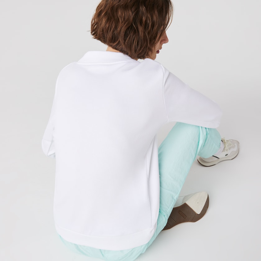 Women's Lacoste White Sweatshirts SPORT Fleece Tennis WR0-94589Z5