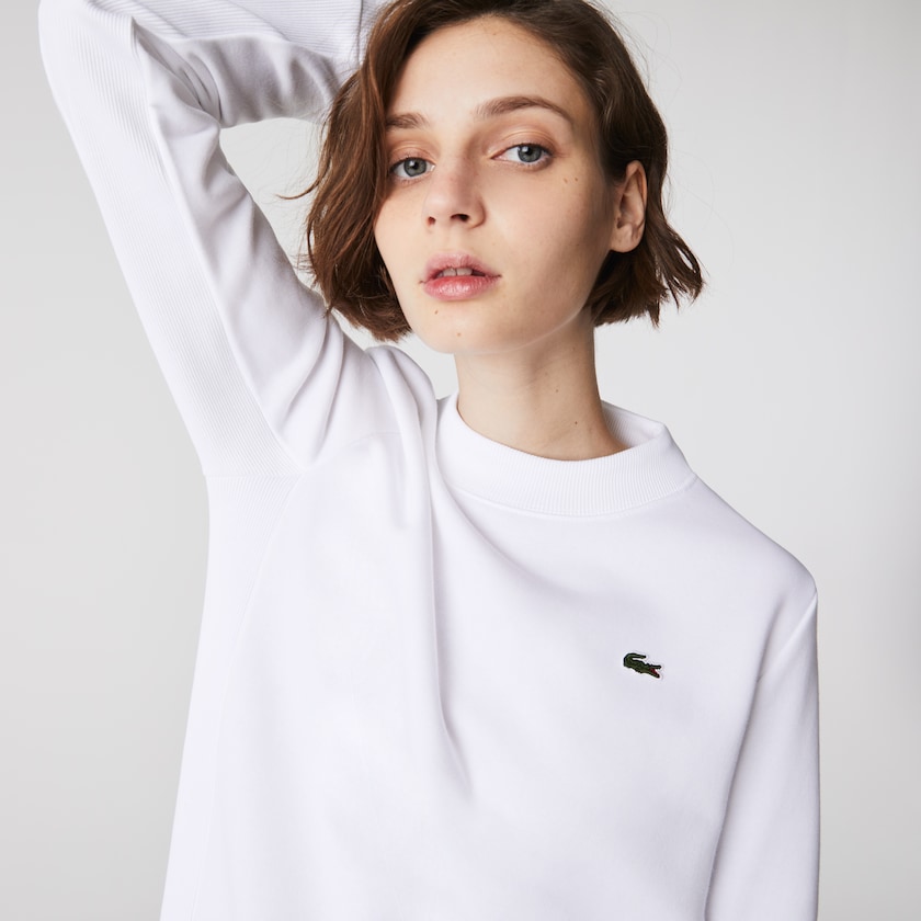 Women's Lacoste White Sweatshirts SPORT Fleece Tennis WR0-94589Z5