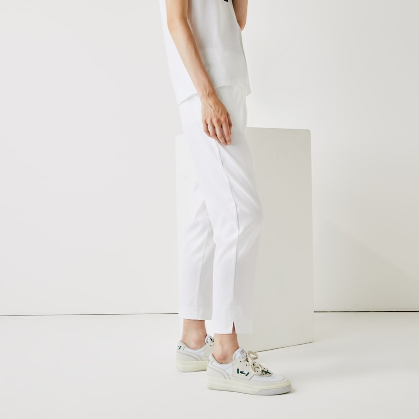 Women's Lacoste White Pants SPORT Golf Pleated Tech Gabardine PS5-49944E3