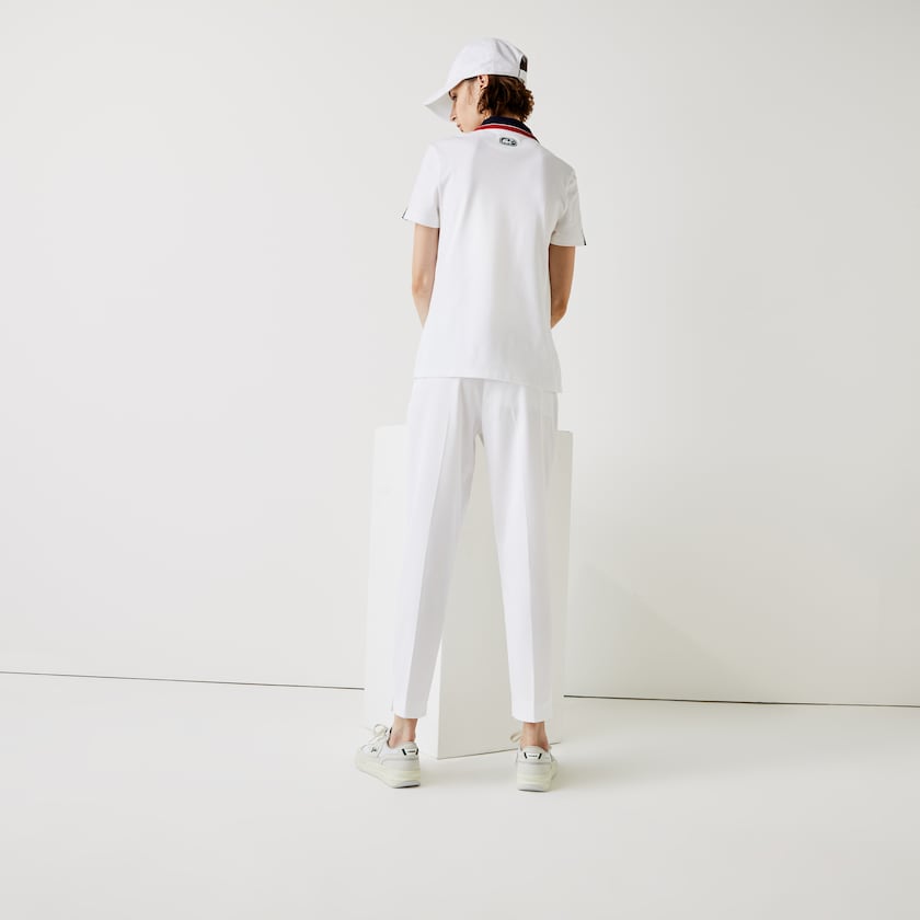 Women's Lacoste White Pants SPORT Golf Pleated Tech Gabardine PS5-49944E3
