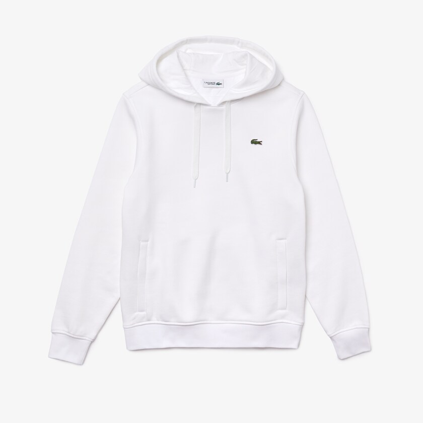 Men's Lacoste White Sweatshirts SPORT Hooded Fleece IN4-38463J0
