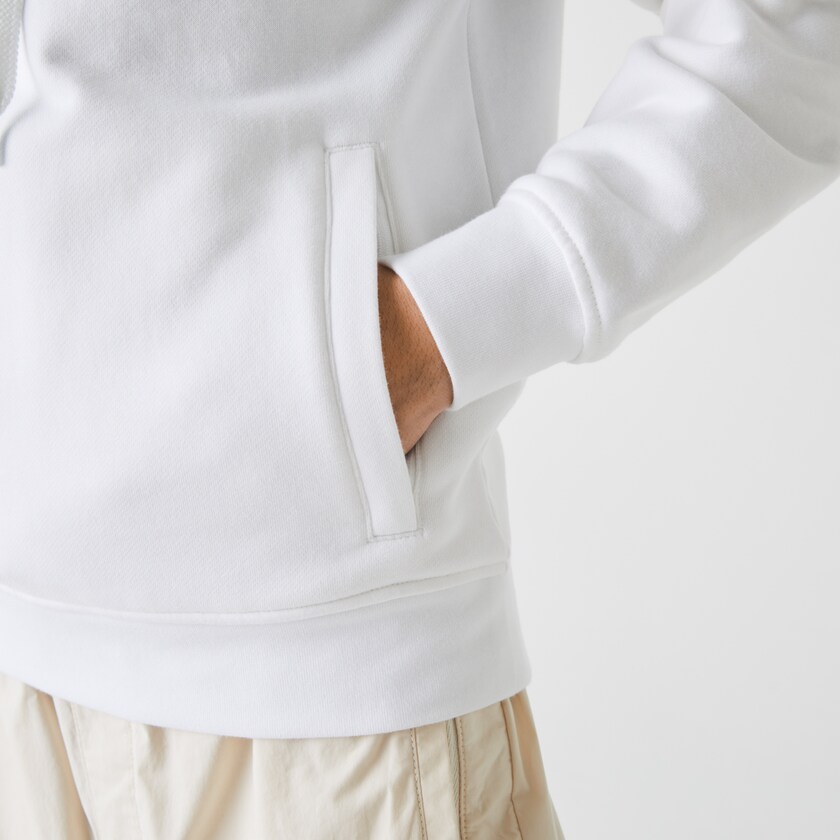 Men's Lacoste White Sweatshirts SPORT Hooded Fleece IN4-38463J0