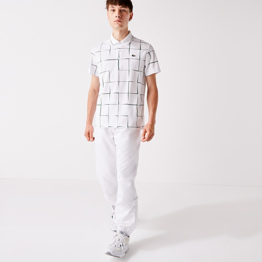 Men's Lacoste White Pants SPORT Performance Side Zip Track PQ1-45234Z1