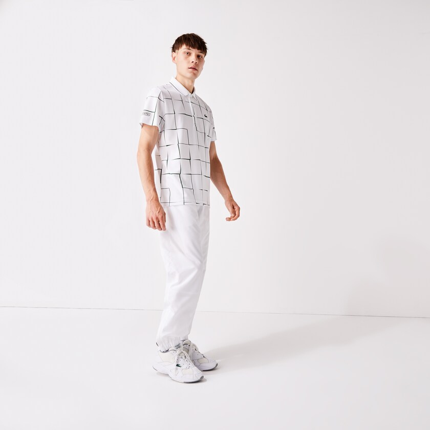 Men's Lacoste White Pants SPORT Performance Side Zip Track PQ1-45234Z1