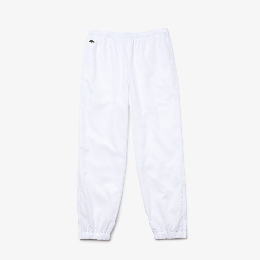 Men's Lacoste White Pants SPORT Performance Side Zip Track PQ1-45234Z1