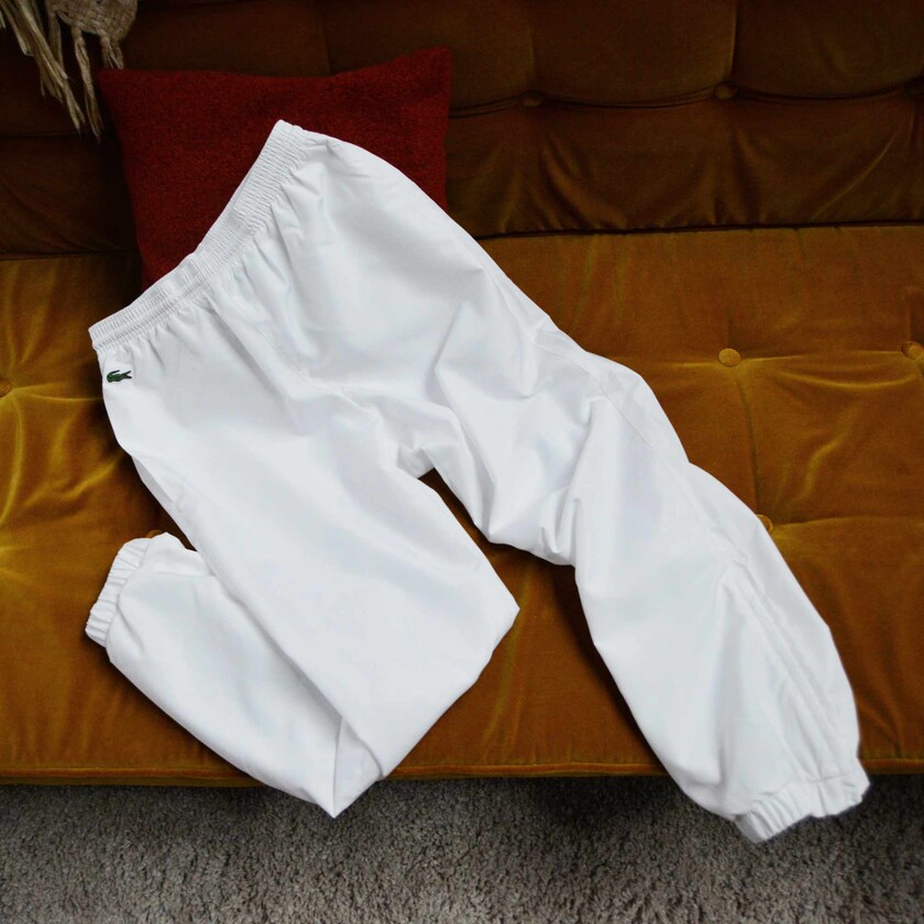 Men's Lacoste White Pants SPORT Performance Side Zip Track PQ1-45234Z1