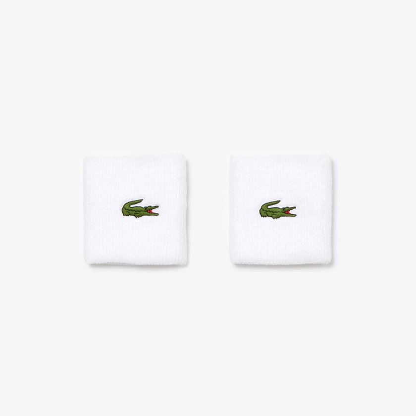 Men's Lacoste White Accessories SPORT Stretch Cotton Jersey Wristband VB3-97969N7
