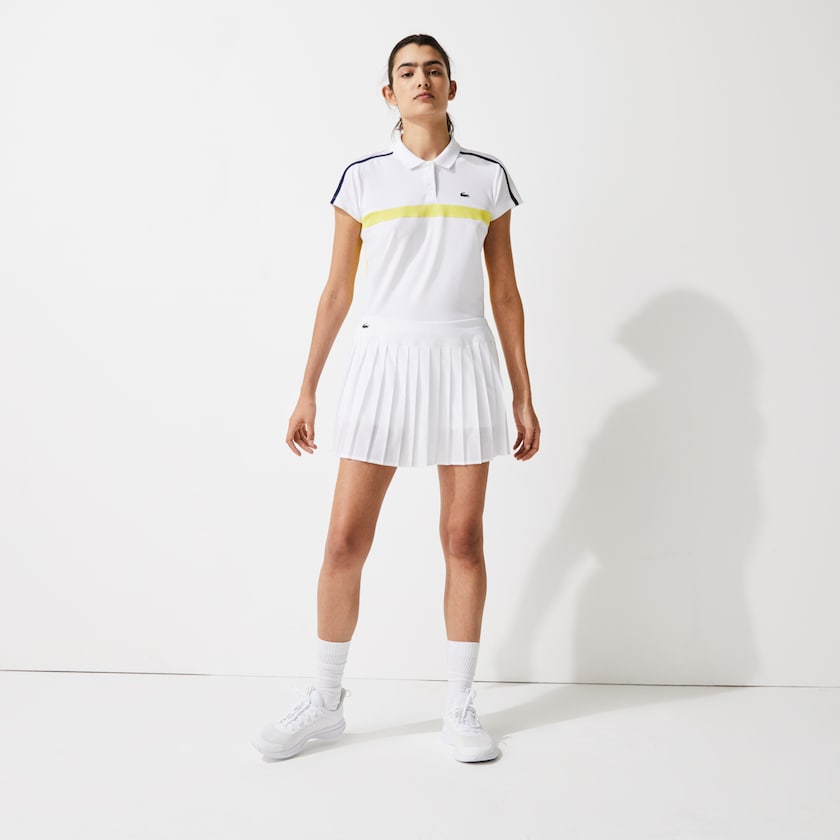 Women's Lacoste White Skirts SPORT Ultra Dry Pleated Tennis IK5-36833Q5