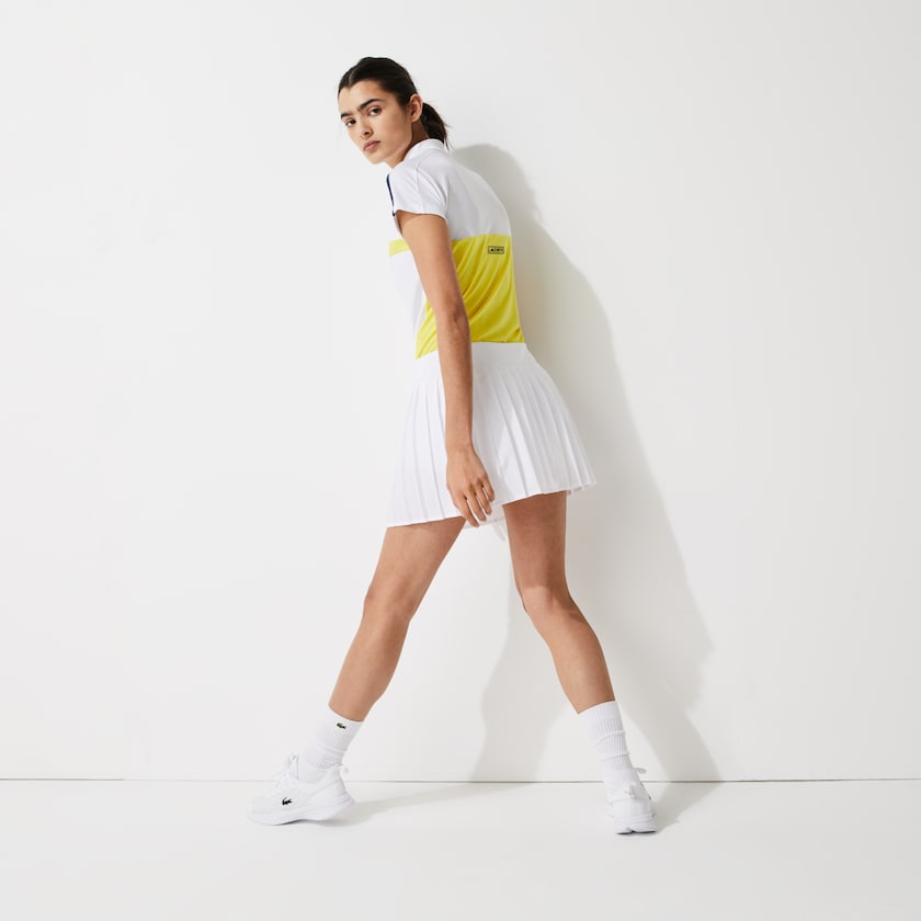 Women's Lacoste White Skirts SPORT Ultra Dry Pleated Tennis IK5-36833Q5