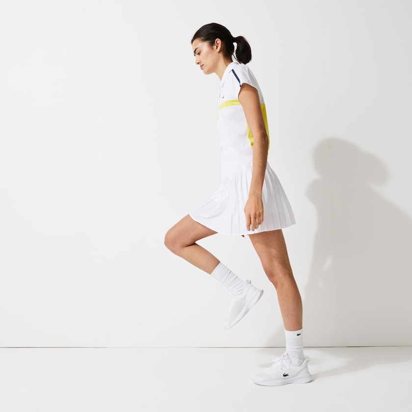 Women's Lacoste White Skirts SPORT Ultra Dry Pleated Tennis IK5-36833Q5