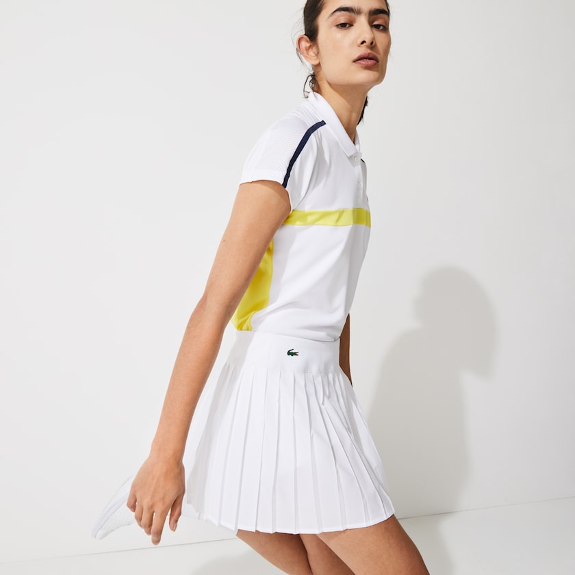 Women's Lacoste White Skirts SPORT Ultra Dry Pleated Tennis IK5-36833Q5