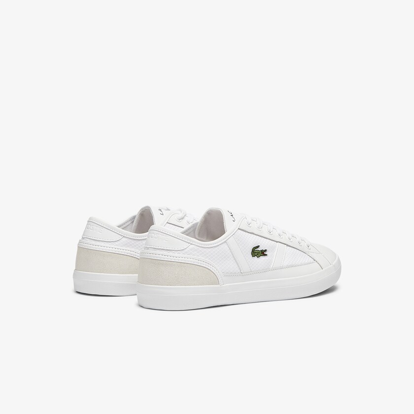 Men's Lacoste White Sneakers Sideline Textile and Leather YH0-35213A1