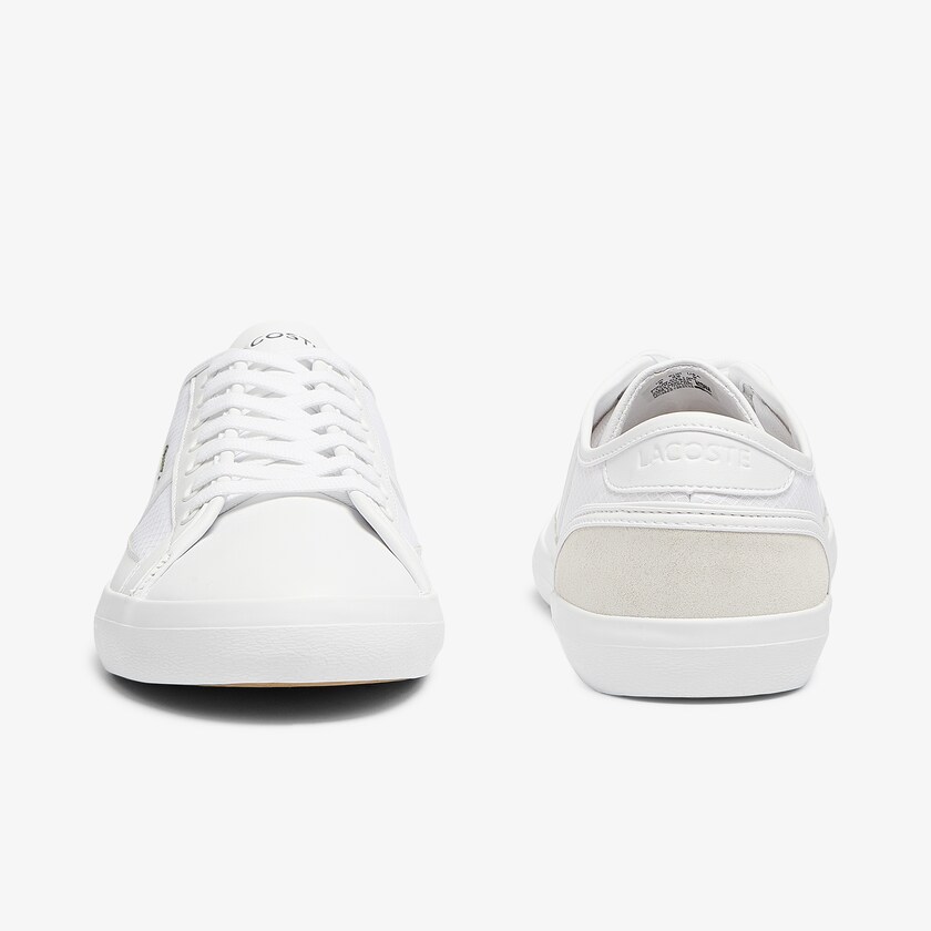 Men's Lacoste White Sneakers Sideline Textile and Leather YH0-35213A1