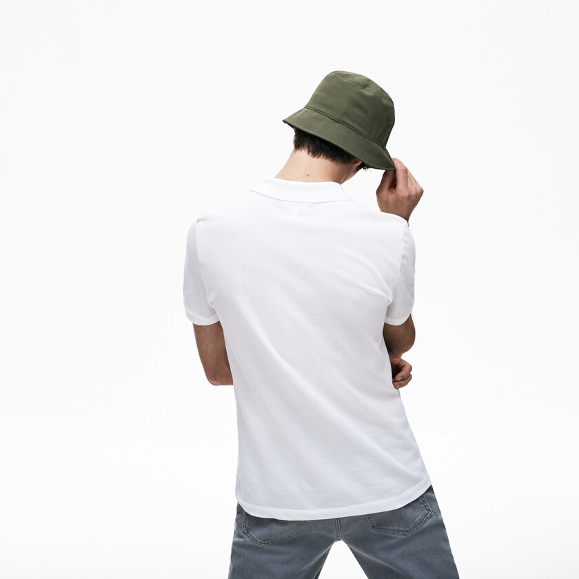 Men's Lacoste White Polo Shirts Slim Fit Cotton Petit Piqué CS8-51375H1