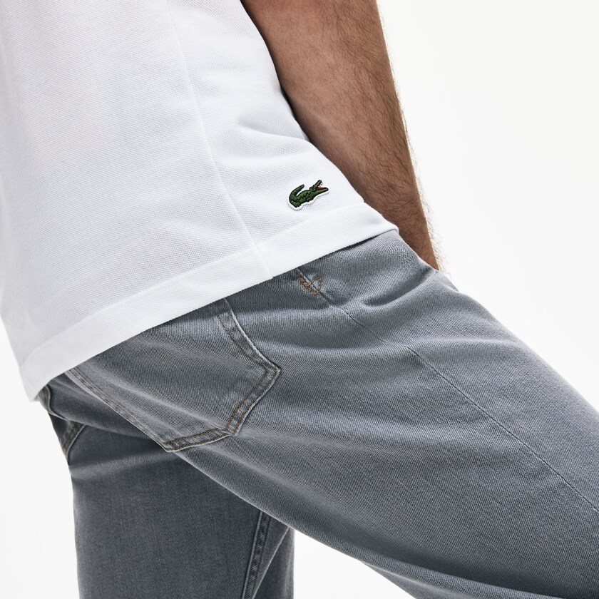 Men's Lacoste White Polo Shirts Slim Fit Cotton Petit Piqué CS8-51375H1