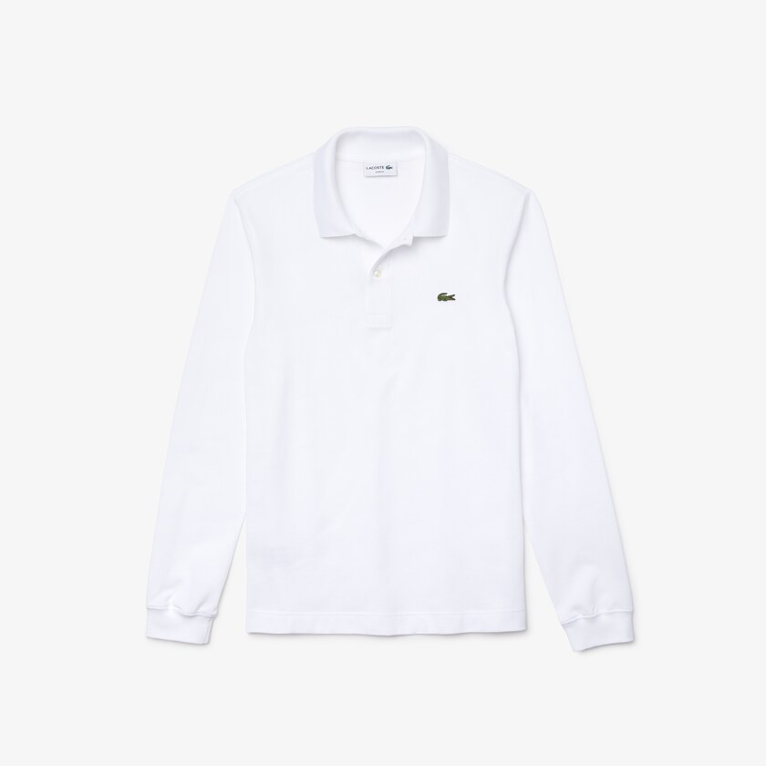 Men's Lacoste White Polo Shirts Slim Fit Petit Piqué LV0-40994H8