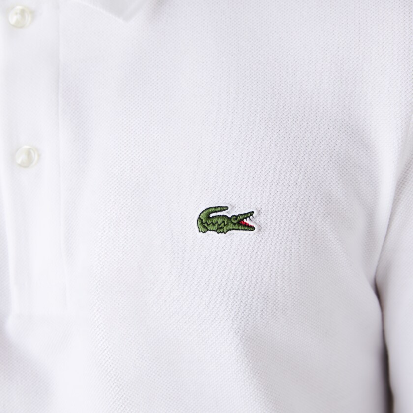 Men's Lacoste White Polo Shirts Slim Fit Petit Piqué LV0-40994H8