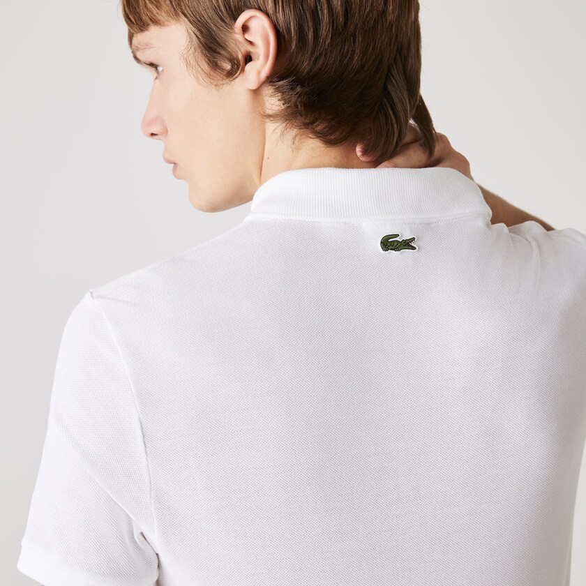 Men's Lacoste White T Shirts Slim Fit Solid Cotton Piqué Polo With Badge IR8-51215V5