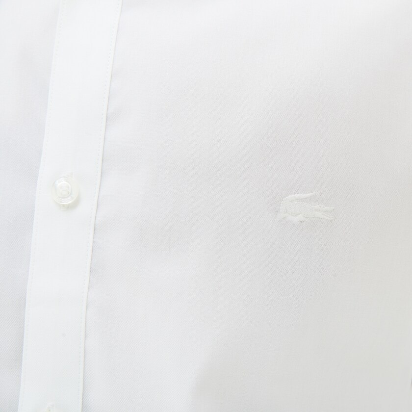 Men's Lacoste White Shirts Slim Fit Stretch Cotton QR9-33463K9