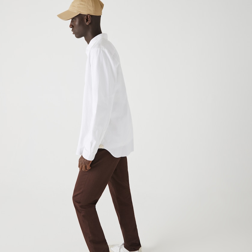 Men's Lacoste White Shirts Slim Fit Stretch Oxford Cotton WY2-99499H5