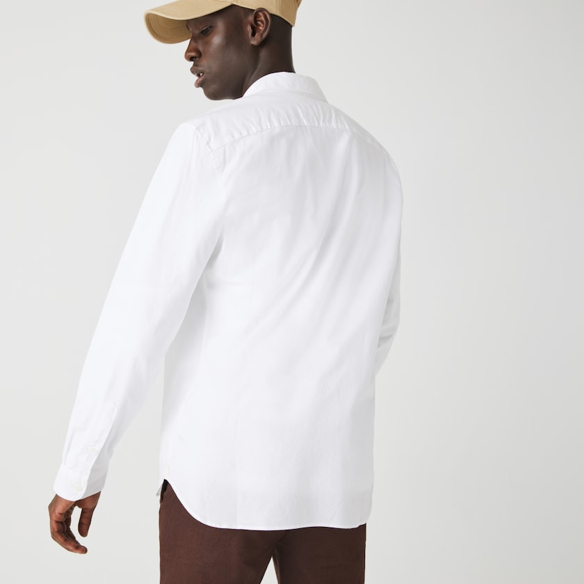 Men's Lacoste White Shirts Slim Fit Stretch Oxford Cotton WY2-99499H5