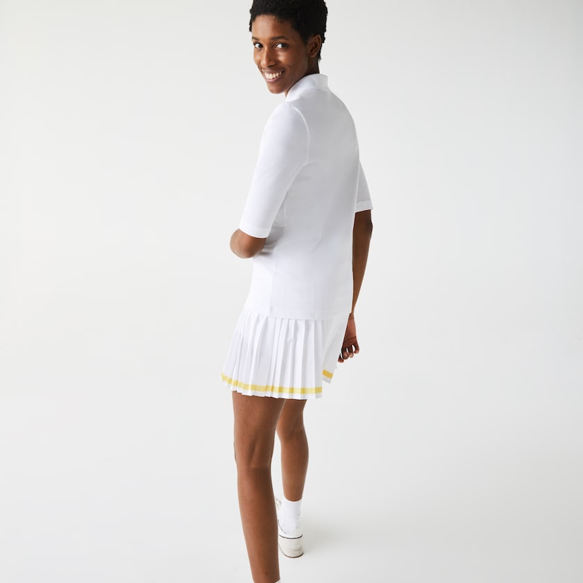 Women's Lacoste White Polo Shirts Slim Fit Supple Cotton OA8-30853O7