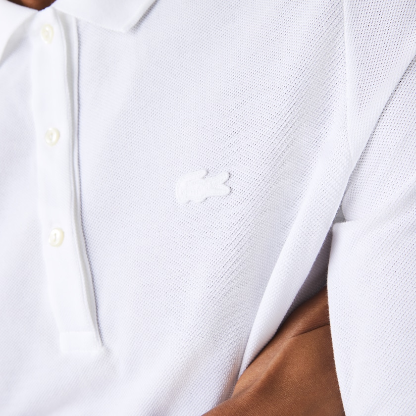 Women's Lacoste White Polo Shirts Slim Fit Supple Cotton OA8-30853O7