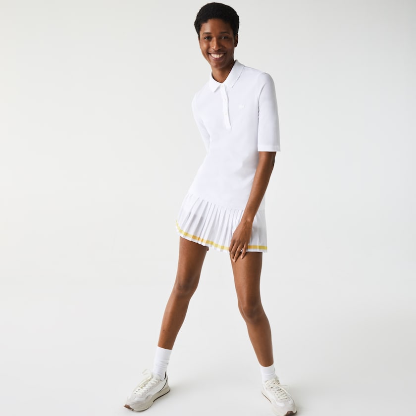Women's Lacoste White Polo Shirts Slim Fit Supple Cotton OA8-30853O7