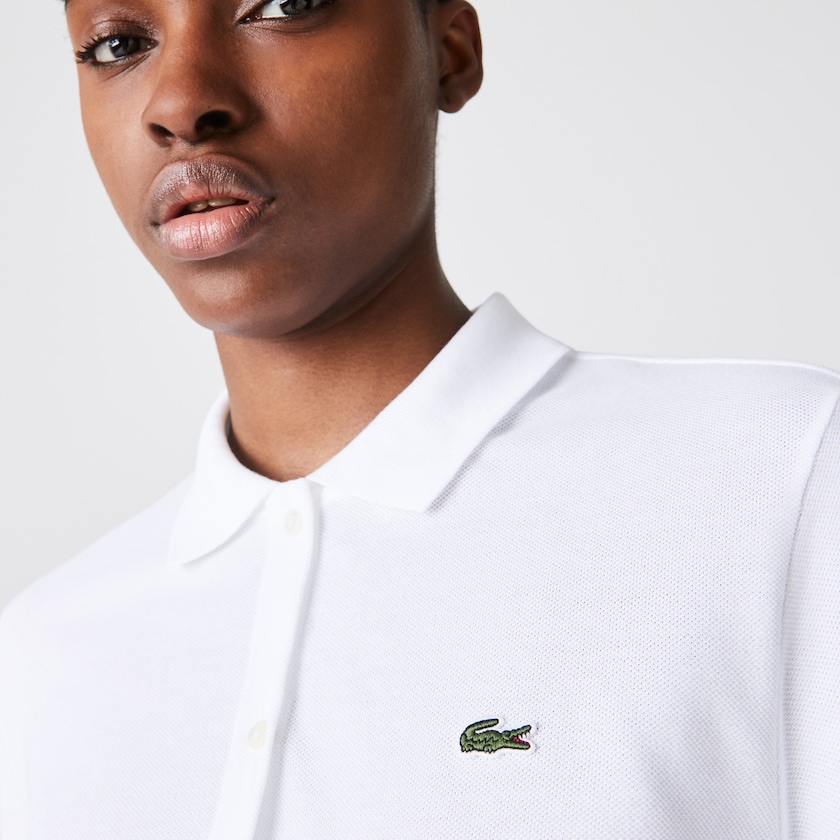 Women's Lacoste White Shirts Soft Cotton Oxford Style Polo MZ4-73067R4