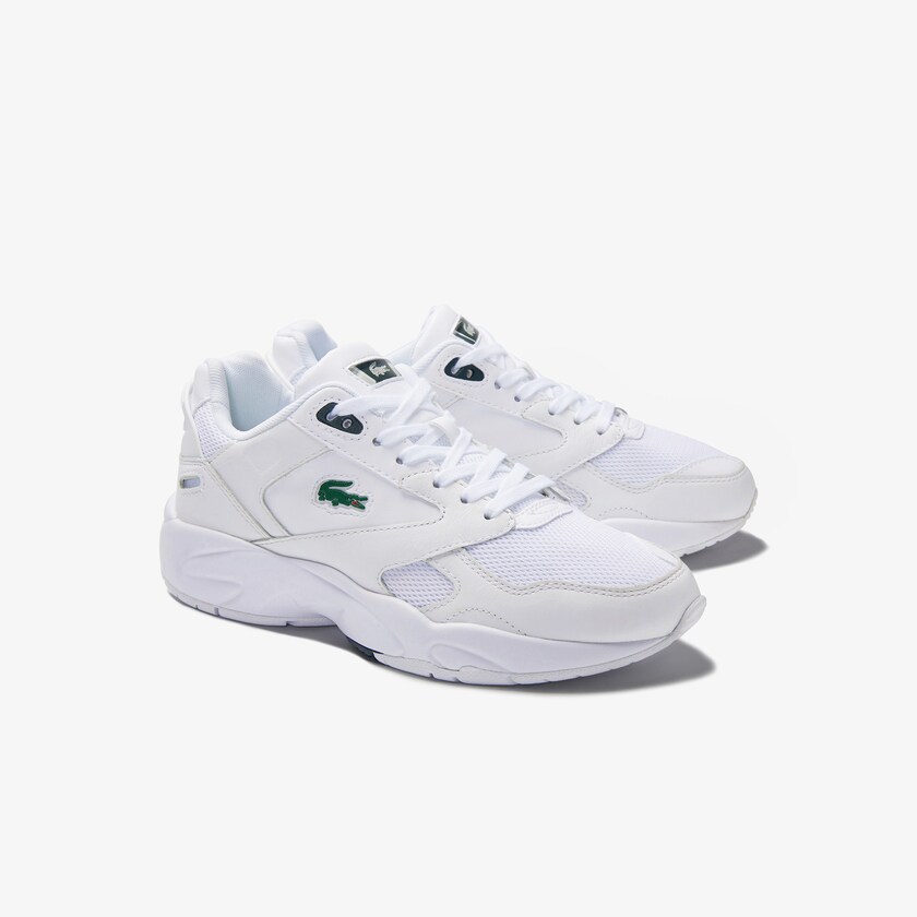 Women's Lacoste White Sneakers Storm 96 LO Textile and Leather QD0-30283D2