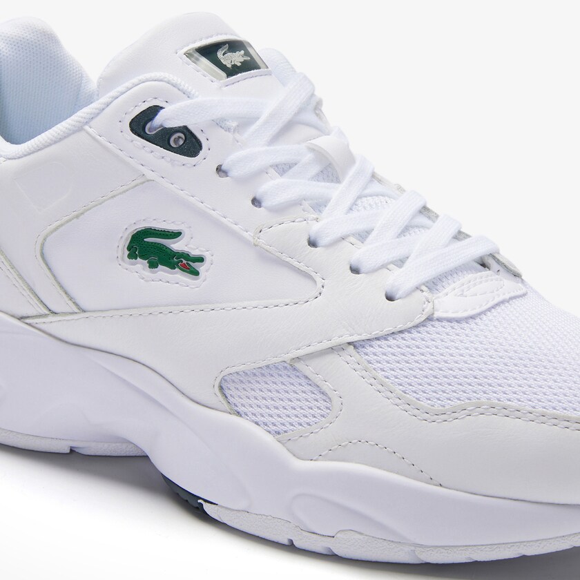 Women's Lacoste White Sneakers Storm 96 LO Textile and Leather QD0-30283D2