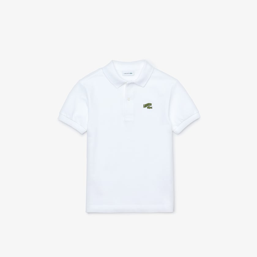 Kids' Lacoste White Polo Shirts Stylized Logo Cotton Petit Piqué PO8-07390A2
