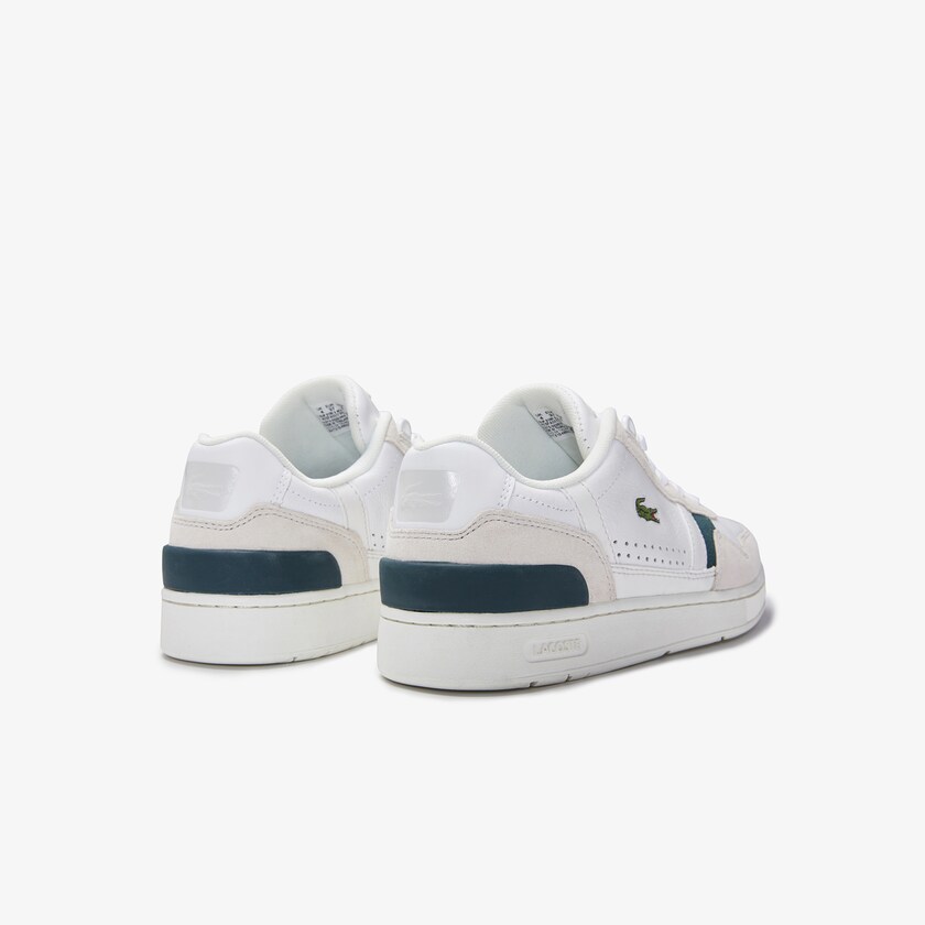 Women's Lacoste White Sneakers T-Clip Leather and Suede XM2-81348N3