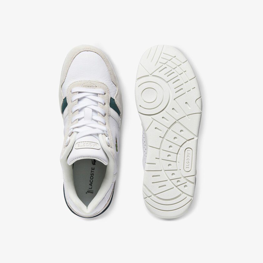 Women's Lacoste White Sneakers T-Clip Leather and Suede XM2-81348N3
