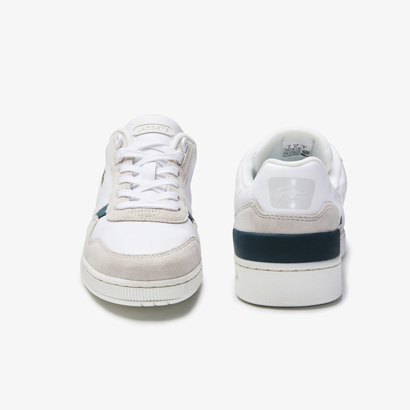 Women's Lacoste White Sneakers T-Clip Leather and Suede XM2-81348N3