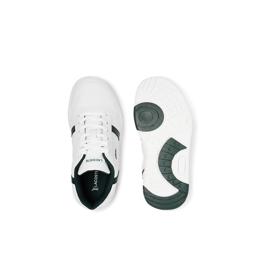 Women's Lacoste White Sneakers T-Clip Leather and Synthetic Perforated HS3-03170T1