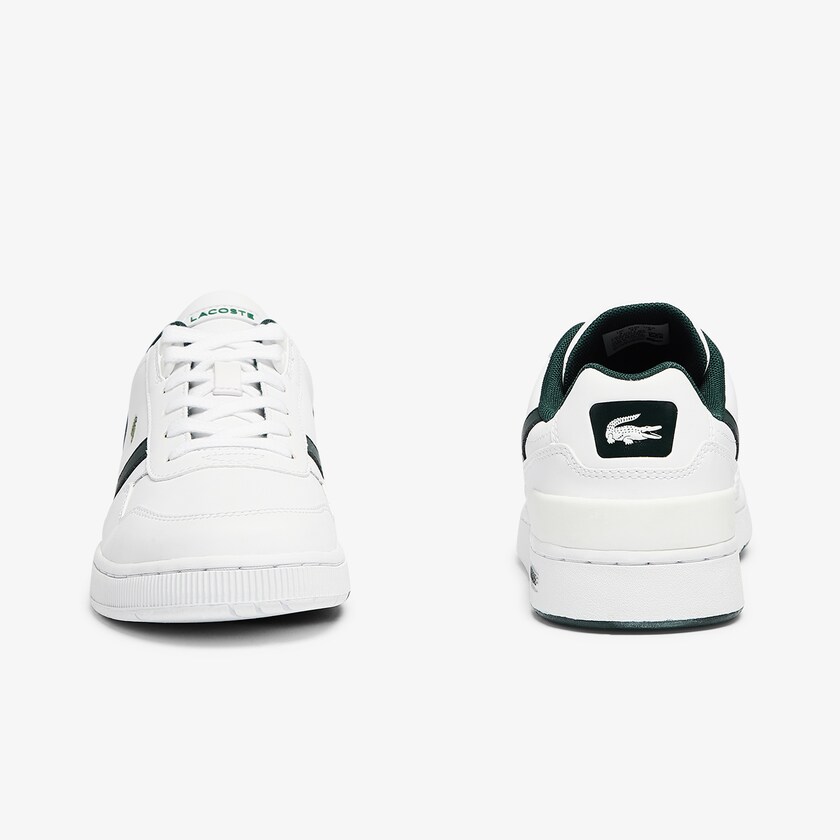 Women's Lacoste White Sneakers T-Clip Leather and Synthetic Perforated HS3-03170T1