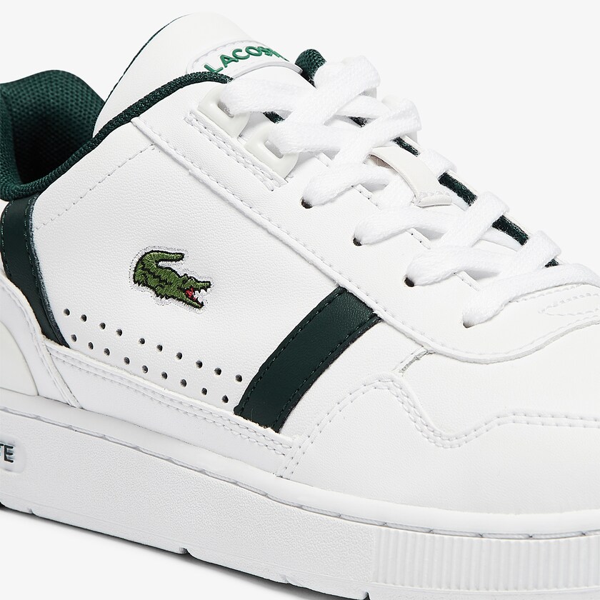 Women's Lacoste White Sneakers T-Clip Leather and Synthetic Perforated HS3-03170T1