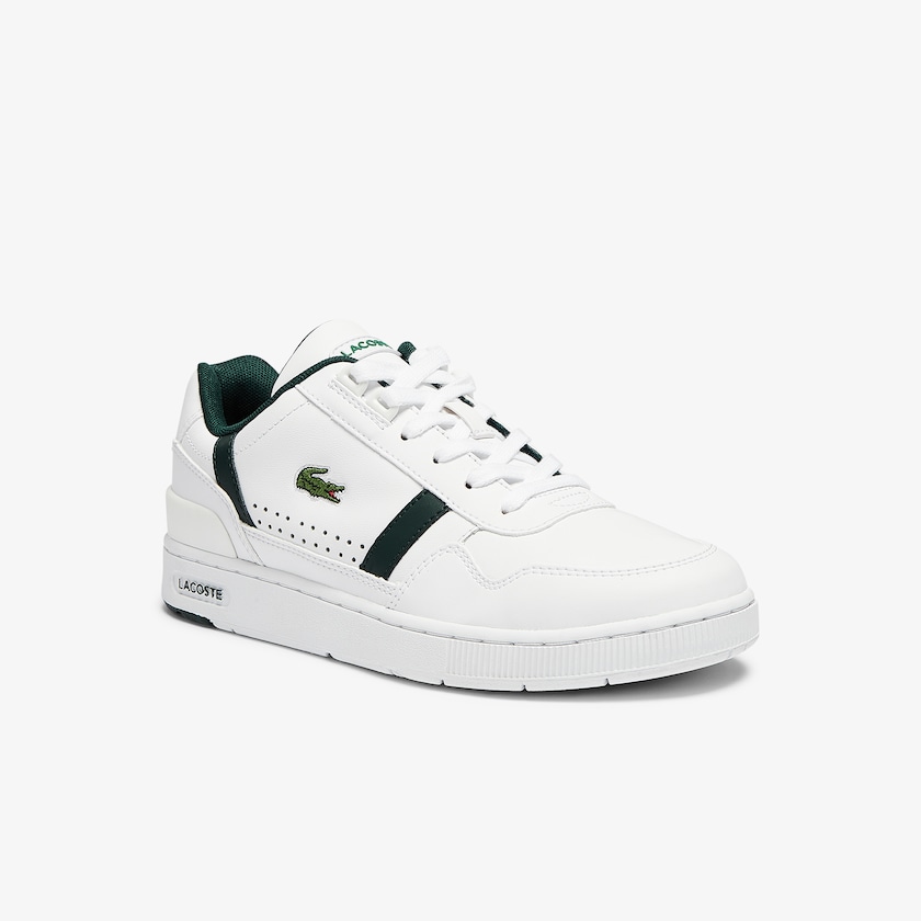 Women's Lacoste White Sneakers T-Clip Leather and Synthetic Perforated HS3-03170T1