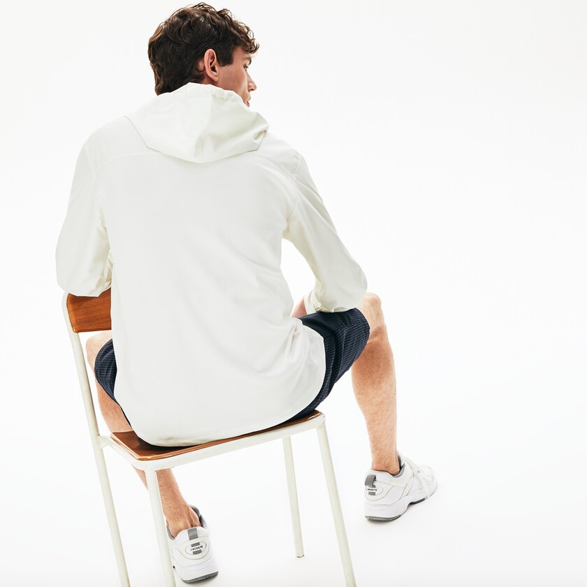 Men's Lacoste White Jackets Two-Tone Zip-Up JL5-54405N2