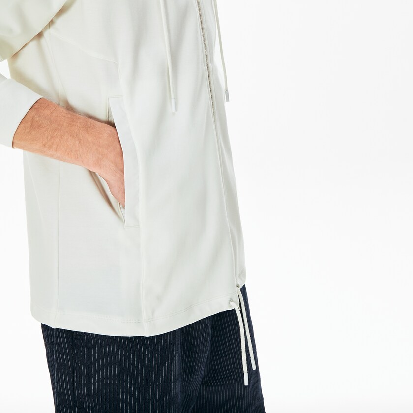 Men's Lacoste White Jackets Two-Tone Zip-Up JL5-54405N2